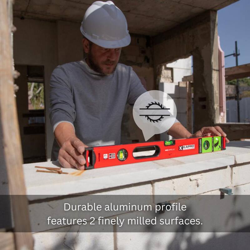 Kapro 24 in. Professional Aluminum Box Level with Magnified Vial and Plumb Site - 985-41X-24