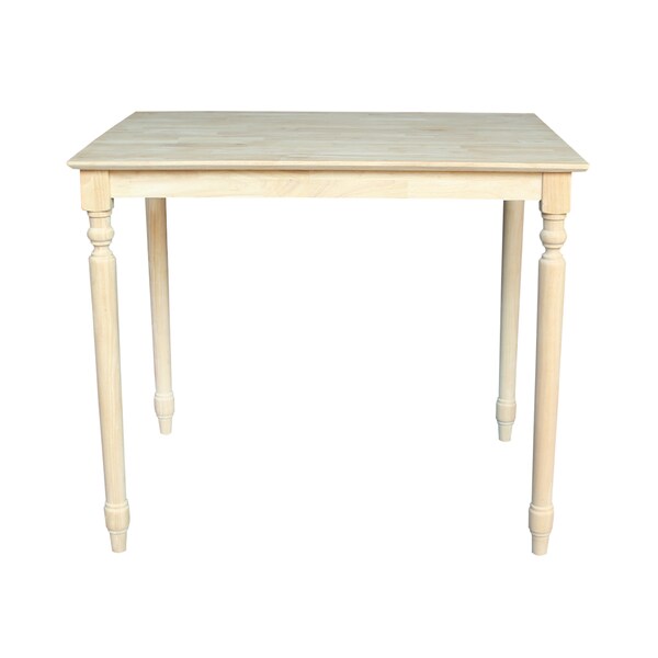 International Concepts Rectangle Solid Wood Top Table, Turned Legs, Unfinished, 30 in W, 42 in L, 36 in H, Wood - K-3042-336T