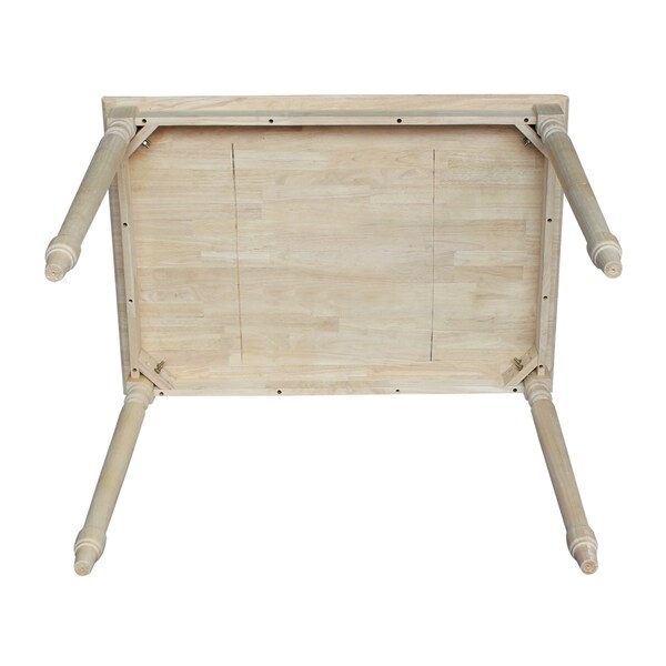 International Concepts Rectangle Solid Wood Top Table, Turned Legs, Unfinished, 30 in W, 42 in L, 36 in H, Wood - K-3042-336T