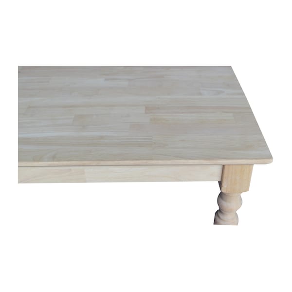 International Concepts Rectangle Solid Wood Top Table, Turned Legs, Unfinished, 30 in W, 42 in L, 36 in H, Wood - K-3042-336T