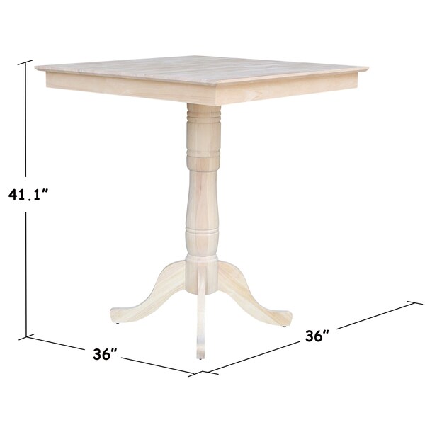 International Concepts 36 in. x 36 in. Square Top Pedestal Table - 41.1 in.H - K-3636TP-30P-6B-2