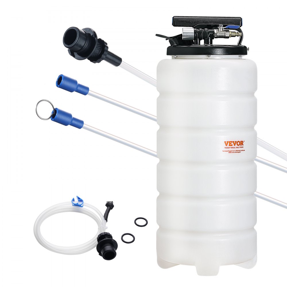 VEVOR Fluid Extractor, 4 Gallons (15 Liters), Pneumatic/Manual Oil Changer Vacuum Fluid Extractor with Dipstick and Suction Hose, Oil Extractor Change Pump for Automotive Fluids Vacuum Evacuation - SDCYQ15LQD20CAED3V0