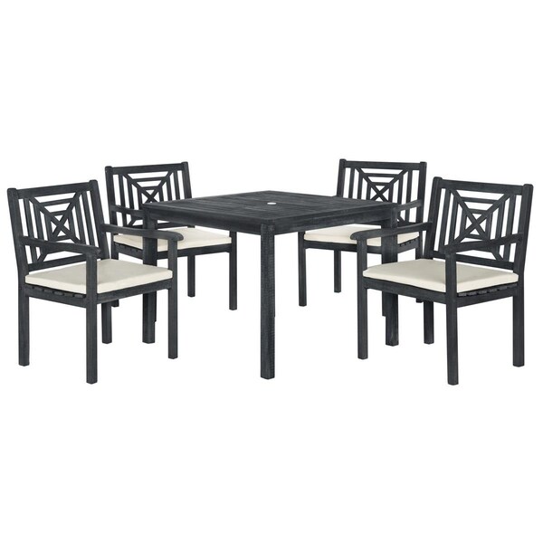 Safavieh Del Mar Dining Set, Dark Slate Gray - 5 Piece - PAT6722K
