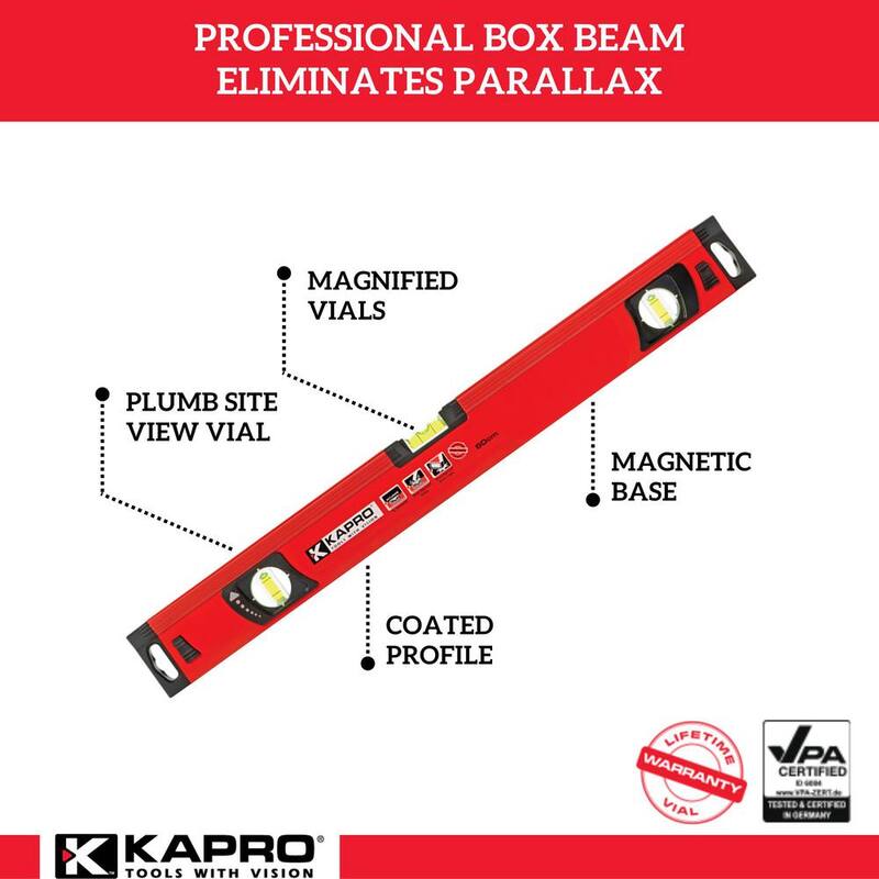 Kapro 24 in. Vulcan Magnetic Box Level with Magnified Vials and Plumb Site - 995-41X-24M
