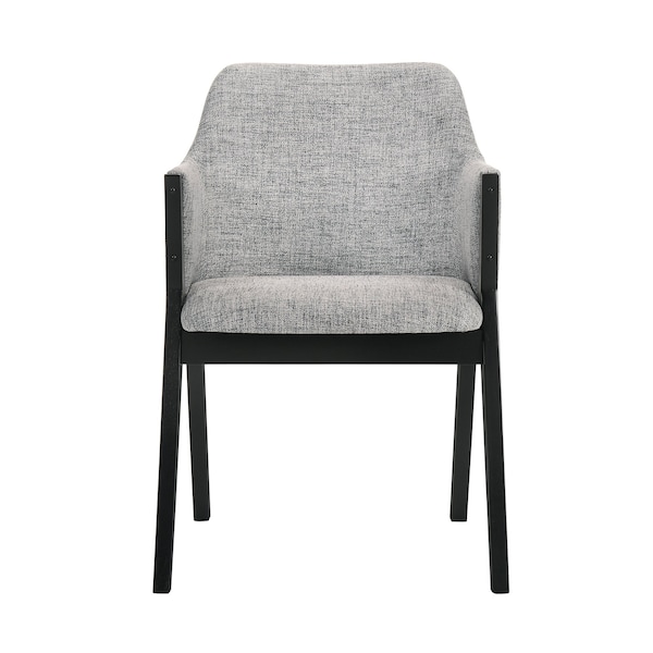 Armen Living Arcadia and Renzo 48" Round Gray and Black Wood 5 Piece Dining Set - SETARDI5REBLGR48