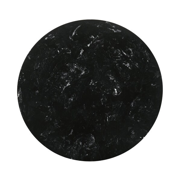 Armen Living Venus and Rowan 5 Piece Black Marble Round Dining Set - SETVEDIBLK5B