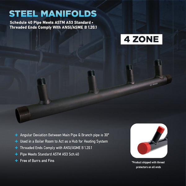 Everflow Manifold 1-1/4'' Base Steel - SH4-1431-7