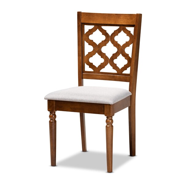 Baxton Studio Ramiro Modern and Contemporary Grey Fabric and Walnut Brown Finished Wood 5-Piece Dining Set - 176-11373-8959-ZORO