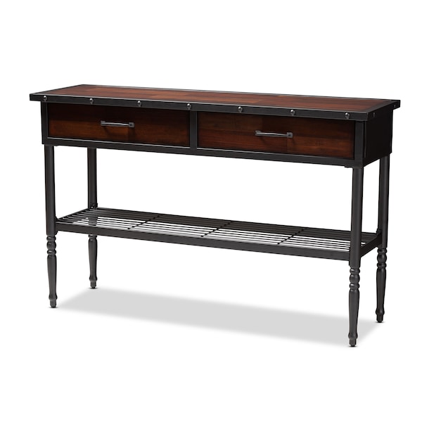 Baxton Studio Jana Walnut-Finished Wood 2-Drawer Dining Room Server - 152-9347