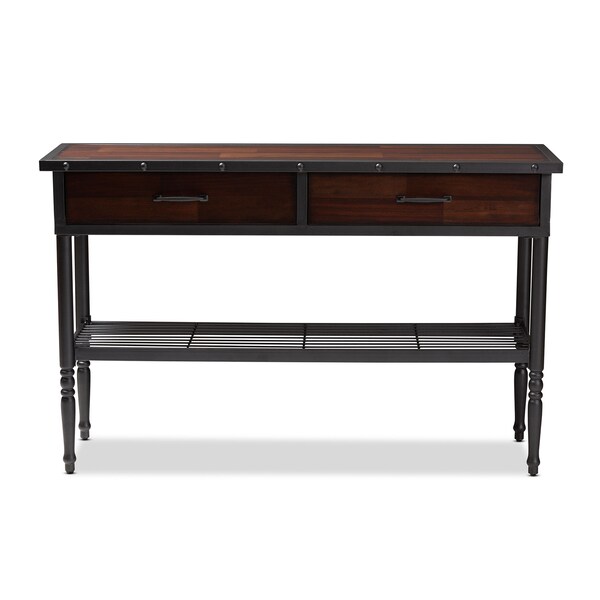 Baxton Studio Jana Walnut-Finished Wood 2-Drawer Dining Room Server - 152-9347