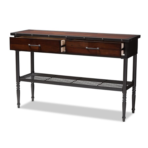 Baxton Studio Jana Walnut-Finished Wood 2-Drawer Dining Room Server - 152-9347