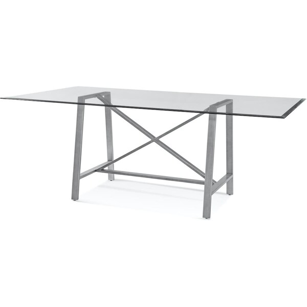 Bassett Miror Co Bassett Mirror  42 x 27 x 30 in. Ross Rectangle Base Dining Table, Gunmetal - 9150-DR-601BEC