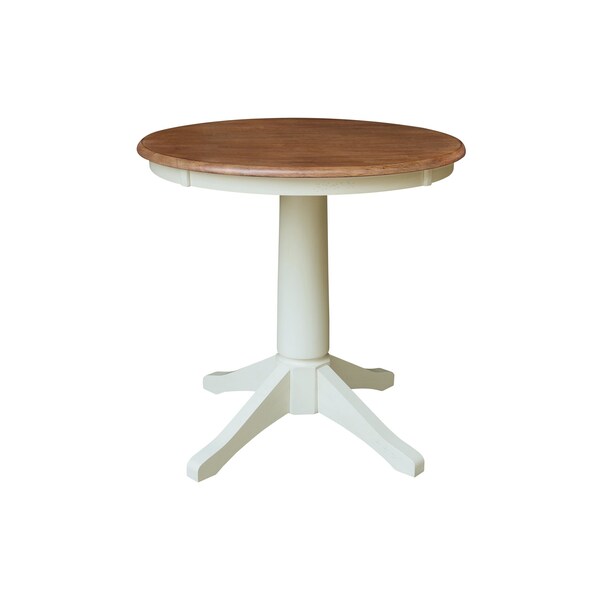 Whitewood Industries Rectangular Fixed Top Table W/ 2 Chairs, 30 in W, 29.9 in L, 30 in H, Parawood, Hickory/Shell - K79-30RT-27B-C613-2