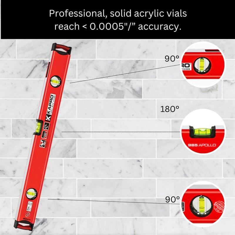 Kapro 24 in. Professional Magnetic Aluminum Box Level with Magnified Vial and Plumb Site - 985-41X-24M