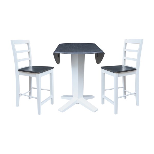 Whitewood Industries Extension Dining Tables, 45 in L, 38 in H, Parawood, 3 Piece - K05-42DPT-23-S402-2