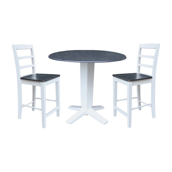 Whitewood Industries Extension Dining Tables, 45 in L, 38 in H, Parawood, 3 Piece - K05-42DPT-23-S402-2