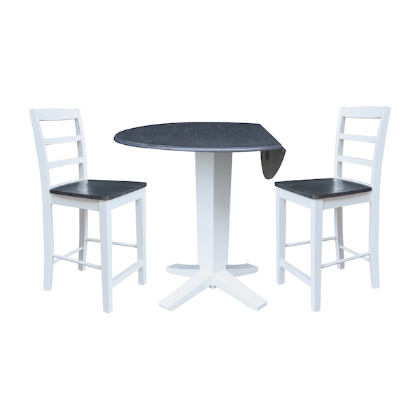 Whitewood Industries Extension Dining Tables, 45 in L, 38 in H, Parawood, 3 Piece - K05-42DPT-23-S402-2