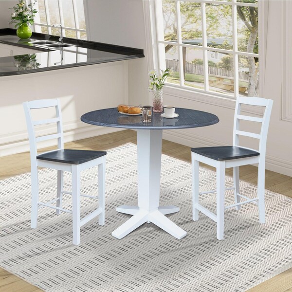 Whitewood Industries Extension Dining Tables, 45 in L, 38 in H, Parawood, 3 Piece - K05-42DPT-23-S402-2
