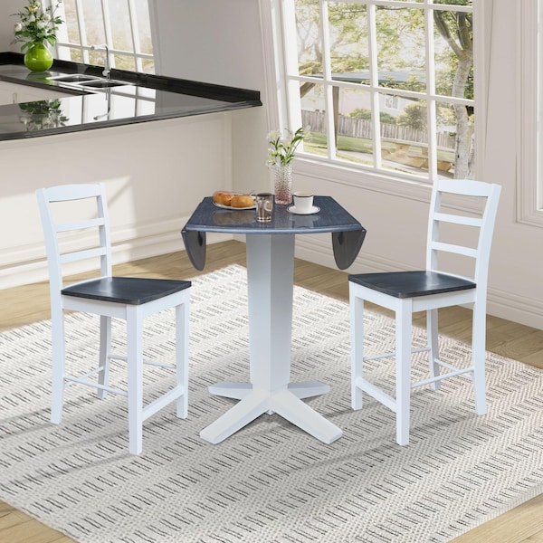 Whitewood Industries Extension Dining Tables, 45 in L, 38 in H, Parawood, 3 Piece - K05-42DPT-23-S402-2
