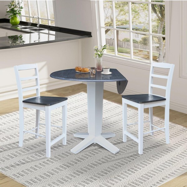 Whitewood Industries Extension Dining Tables, 45 in L, 38 in H, Parawood, 3 Piece - K05-42DPT-23-S402-2