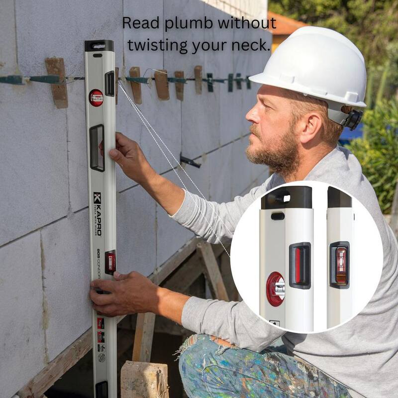 Kapro 24 in. Heavy Duty Magnetic Aluminum Box Level with Optivision and Plumb Site - 905-41-24M