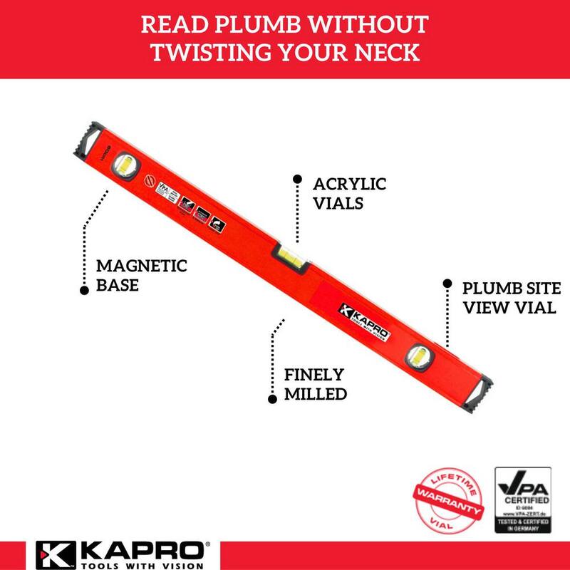 Kapro 24 in. Magnetic Aluminum Box Level with Plumb Site - 781-PM-24