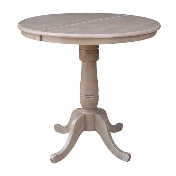 International Concepts 36 in. Round Counter Height Extension Dining Table w/12 in. Leaf and 2 Emily Counter Height Stools - K09-36RXT-S6172-2