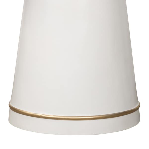 Armen Living Pinni White Concrete Round Dining Table with Bronze Painted Accent - LCSPDIWH