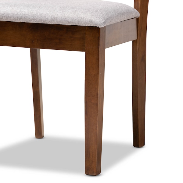 Baxton Studio Lilly Grey Upholstered and Walnut Wood 5-Piece Dining Set - 169-9881-10895