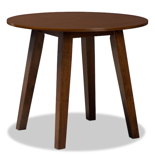 Baxton Studio Lilly Grey Upholstered and Walnut Wood 5-Piece Dining Set - 169-9881-10895