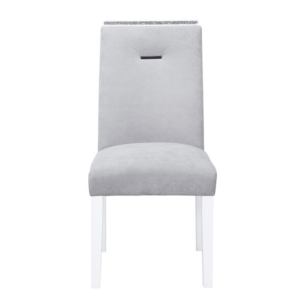 Global Furniture Usa Contemporary Fabric, Velvet Monaco White Dining Table + Monaco Dining Chair - 5662