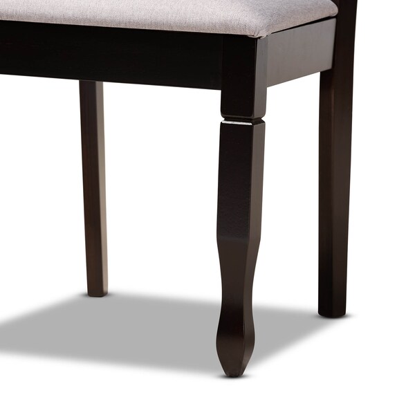 Baxton Studio Lanier Grey Upholstered and Brown Finished Wood 7-Piece Dining Set - 173-10530-10519