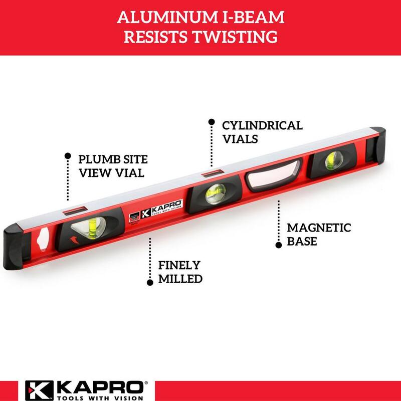 Kapro 24 in. Aluminum Magnetic I-Beam with Plumb Site - 170-81-24M