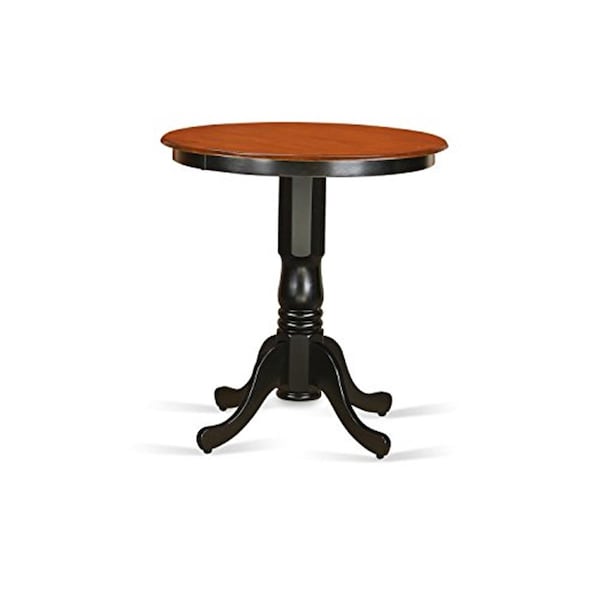 East West Furniture East West Furniture EDT-BLK-TP Eden Round Counter Height Table Finished in Black & Cherry - EDT-BLK-TP