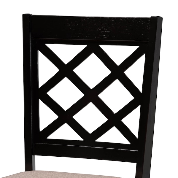 Baxton Studio Jana Sand Upholstered and Dark Brown Finished Wood 7-Piece Dining Set - 170-10531-10894