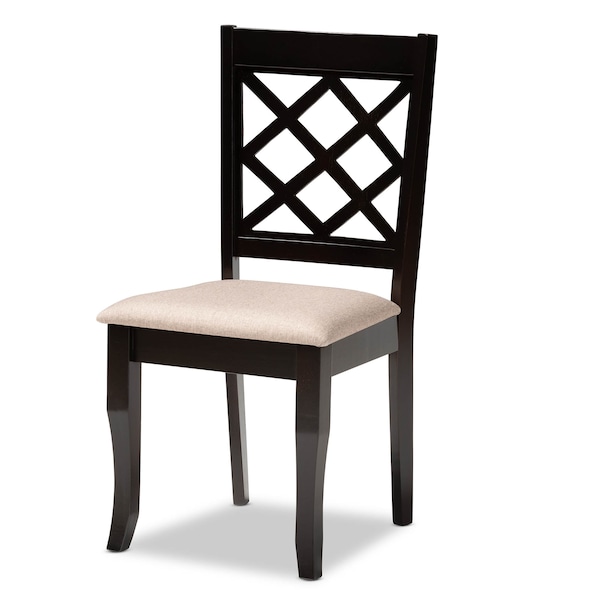 Baxton Studio Jana Sand Upholstered and Dark Brown Finished Wood 7-Piece Dining Set - 170-10531-10894