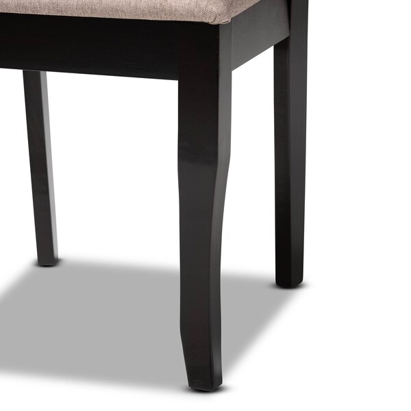 Baxton Studio Jana Sand Upholstered and Dark Brown Finished Wood 7-Piece Dining Set - 170-10531-10894