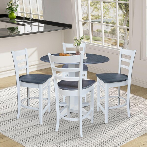 Whitewood Industries Extension Dining Tables, 45 in L, 38 in H, Parawood, 5 Piece - K05-42DPT-23-S61724
