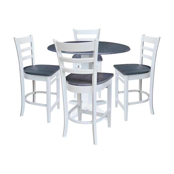 Whitewood Industries Extension Dining Tables, 45 in L, 38 in H, Parawood, 5 Piece - K05-42DPT-23-S61724