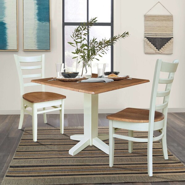Whitewood Industries Rectangular Drop Leaf Dining Tables, 36 in W, 30 in L, 36 in H - K79-36SDP-C617-2