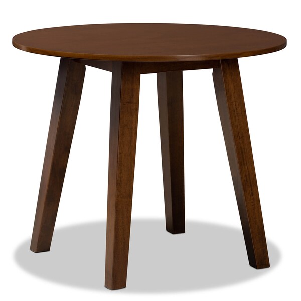 Baxton Studio Leon Grey Upholstered and Walnut Wood 5-Piece Dining Set - 173-9882-10895