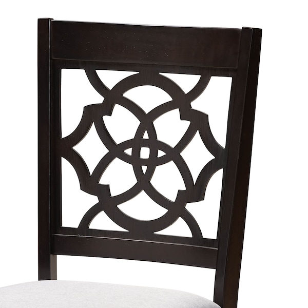 Baxton Studio Valerie Grey Upholstered and Dark Brown Wood 5-Piece Dining Set - 172-9730-10898