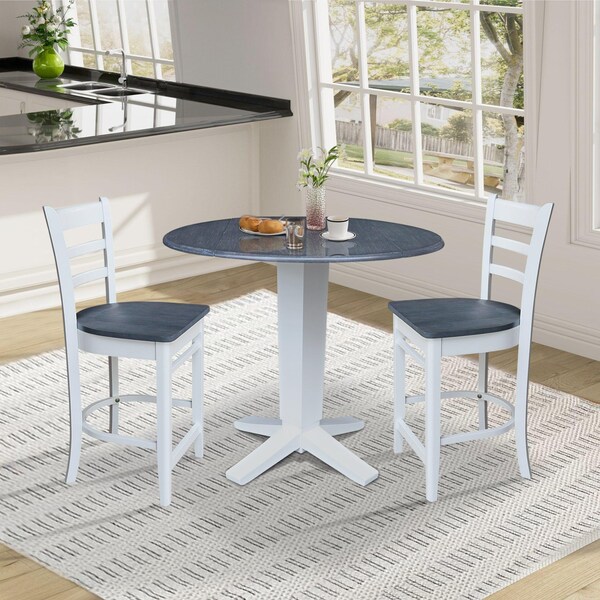 Whitewood Industries Extension Dining Tables, 45 in L, 38 in H, Parawood, 3 Piece - K05-42DPT-23-S61722