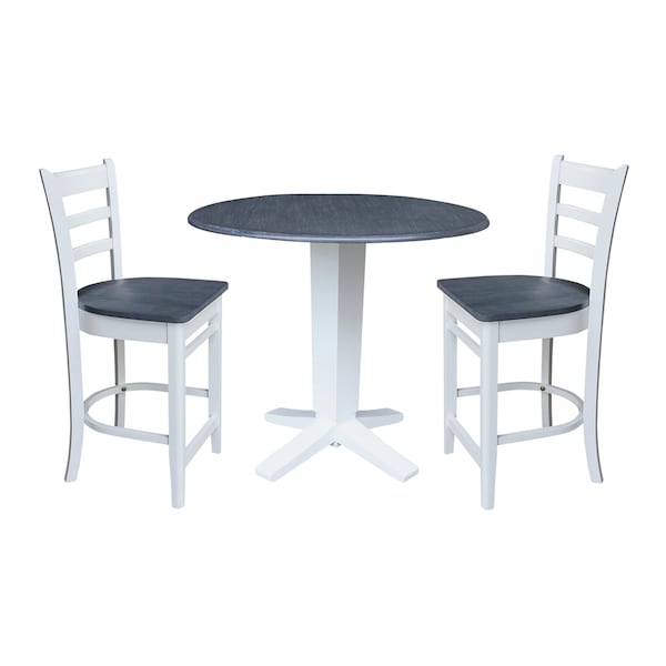 Whitewood Industries Extension Dining Tables, 45 in L, 38 in H, Parawood, 3 Piece - K05-42DPT-23-S61722