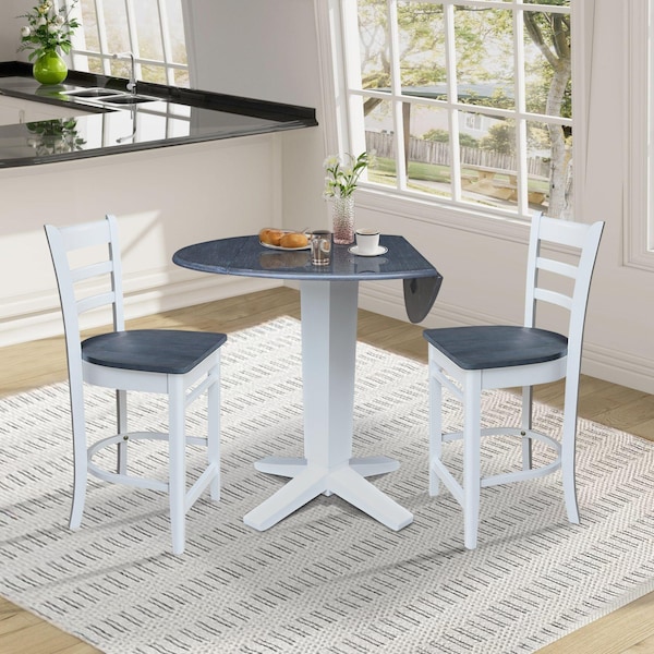 Whitewood Industries Extension Dining Tables, 45 in L, 38 in H, Parawood, 3 Piece - K05-42DPT-23-S61722