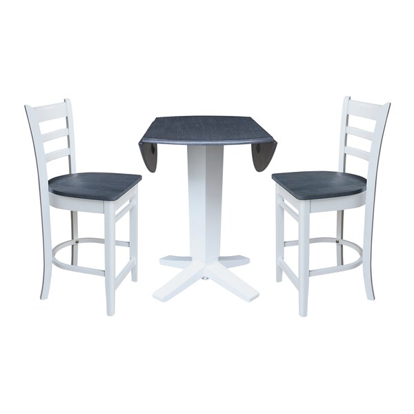 Whitewood Industries Extension Dining Tables, 45 in L, 38 in H, Parawood, 3 Piece - K05-42DPT-23-S61722