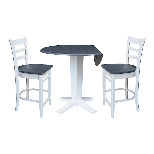 Whitewood Industries Extension Dining Tables, 45 in L, 38 in H, Parawood, 3 Piece - K05-42DPT-23-S61722