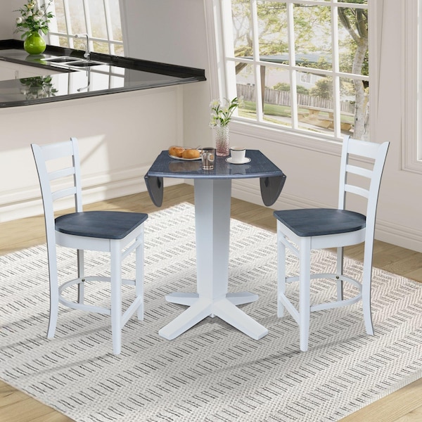 Whitewood Industries Extension Dining Tables, 45 in L, 38 in H, Parawood, 3 Piece - K05-42DPT-23-S61722