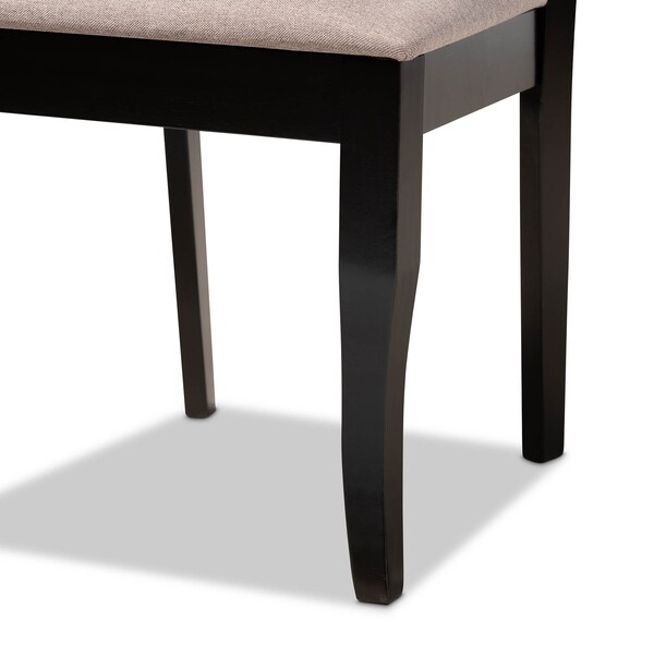 Baxton Studio Mael Sand Upholstered and Espresso Wood 7-Piece Dining Set - 166-10533-10519