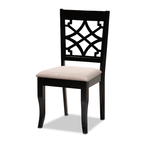 Baxton Studio Mael Sand Upholstered and Espresso Wood 7-Piece Dining Set - 166-10533-10519